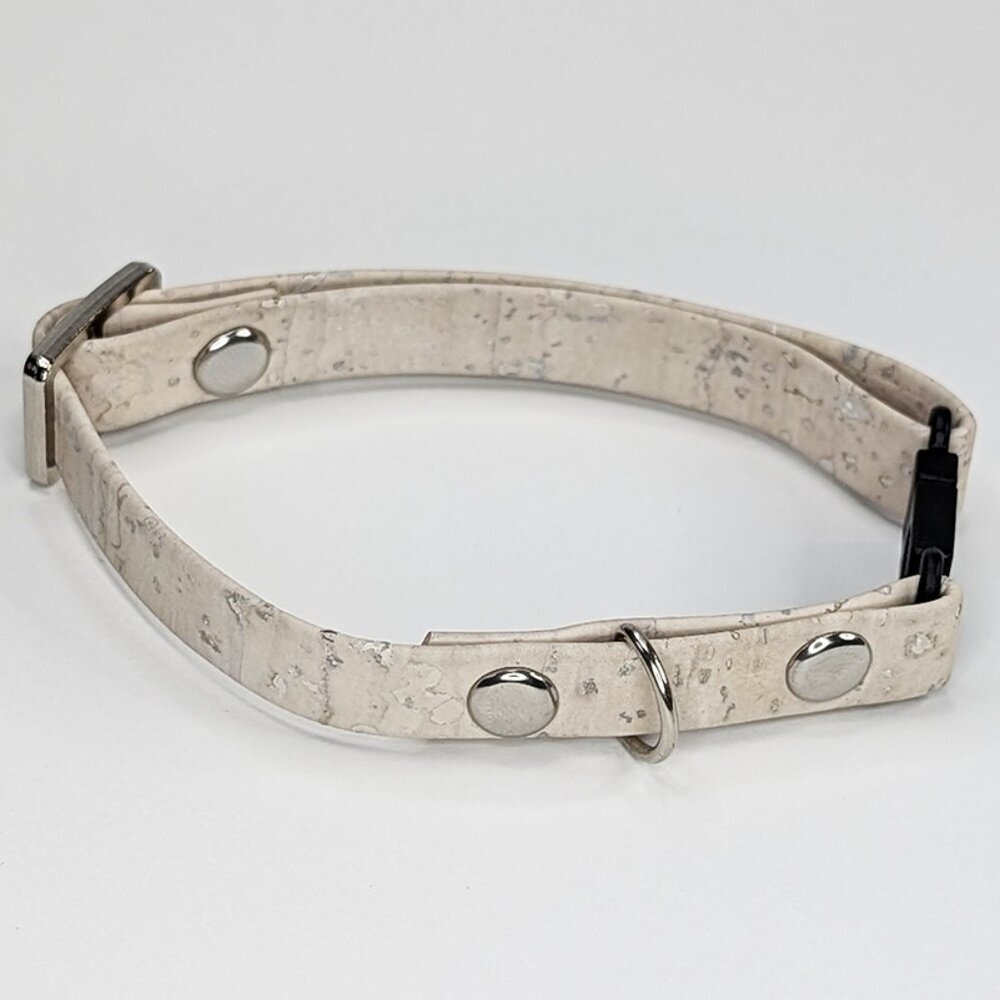 Cork Breakaway Cat Collar in White